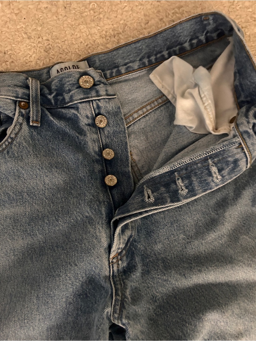 Agolde Riley High Rise Straight Crop Jeans 28 - Picture 5 of 9
